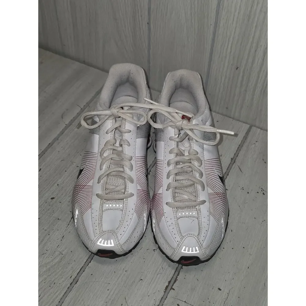 Nike Boys Shox White Black Varsity Red Size 6